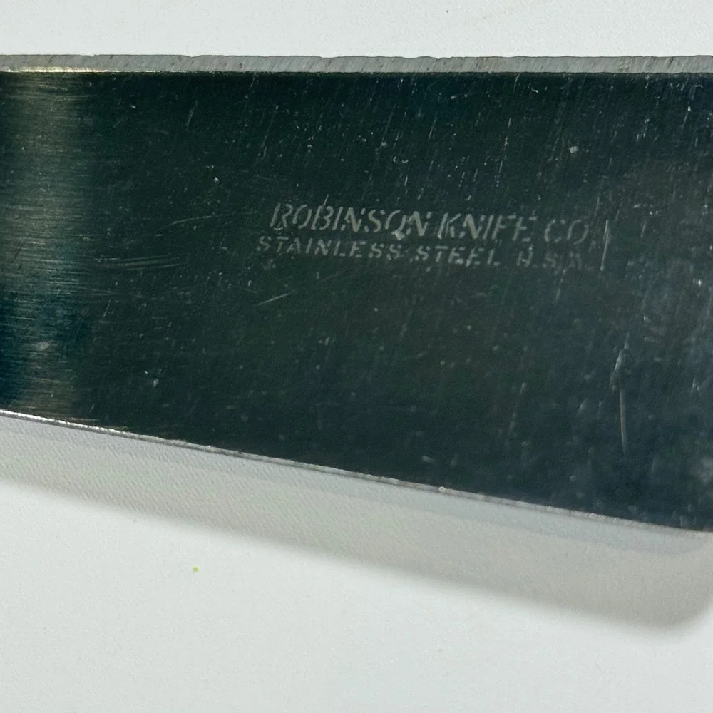 VTG Robinson Knife Co Pie Cake Server 10in Brown Wood Handle Stainless Steel‎